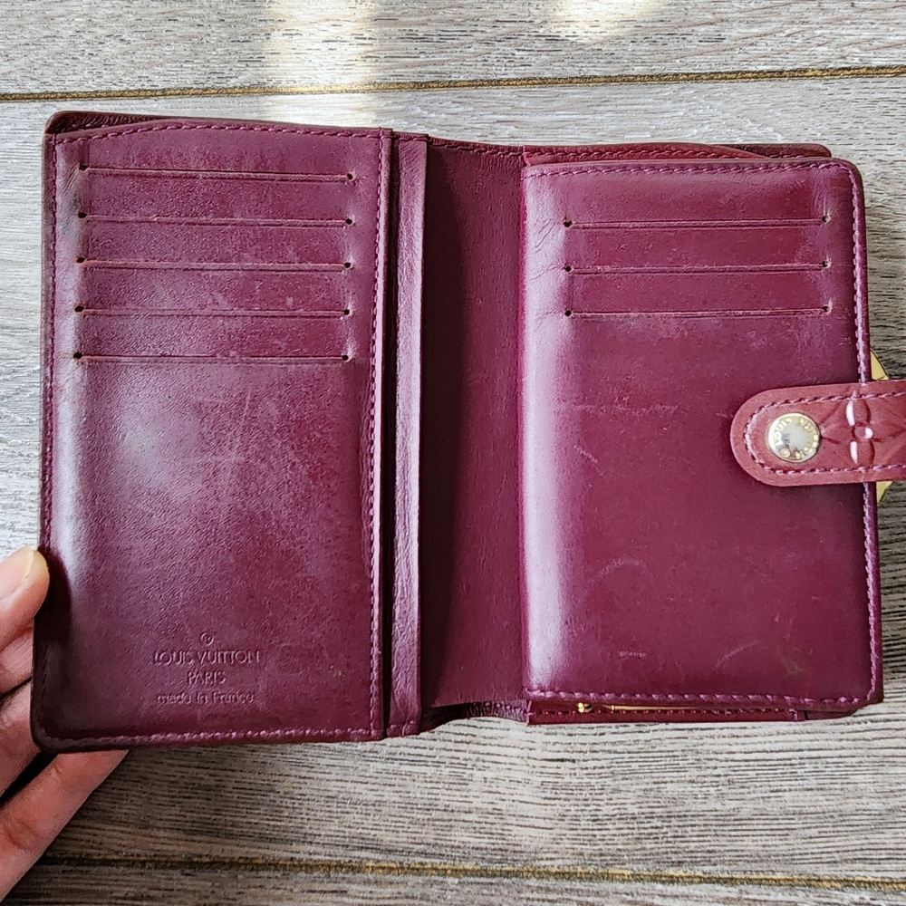 Louis Vuitton EUC Rouge Fauviste Collection Patent Burgundy Vernis French Wallet - Picture 5 of 12